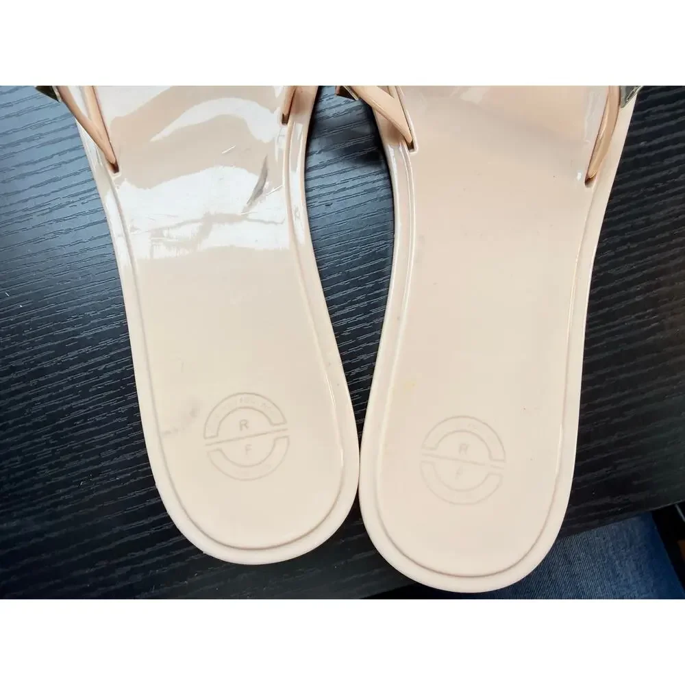 Reserved Footwear Nude Studded Jelly Slide Sandals Women’s Size 8